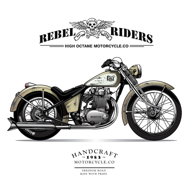 Vector vintage chopper motorfiets poster