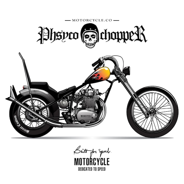 Vintage Chopper motorfiets Poster