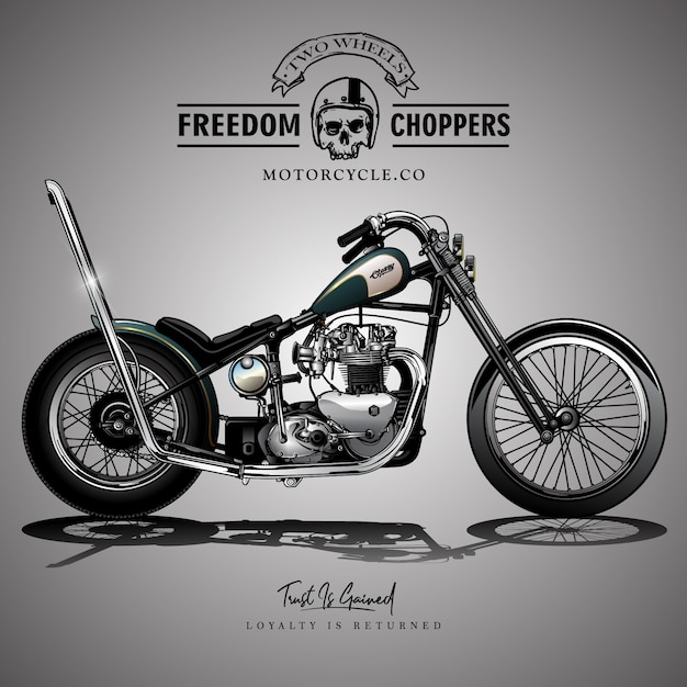 Vector vintage chopper motorfiets poster