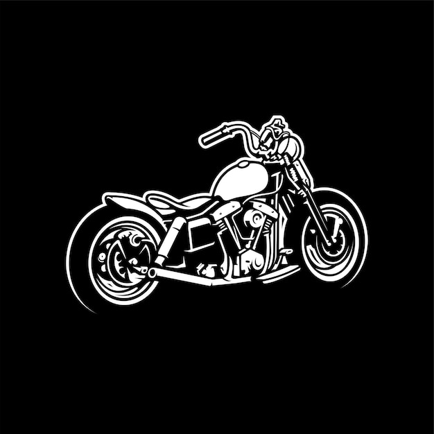 Vintage chopper, retro american motorcycle illustration vector