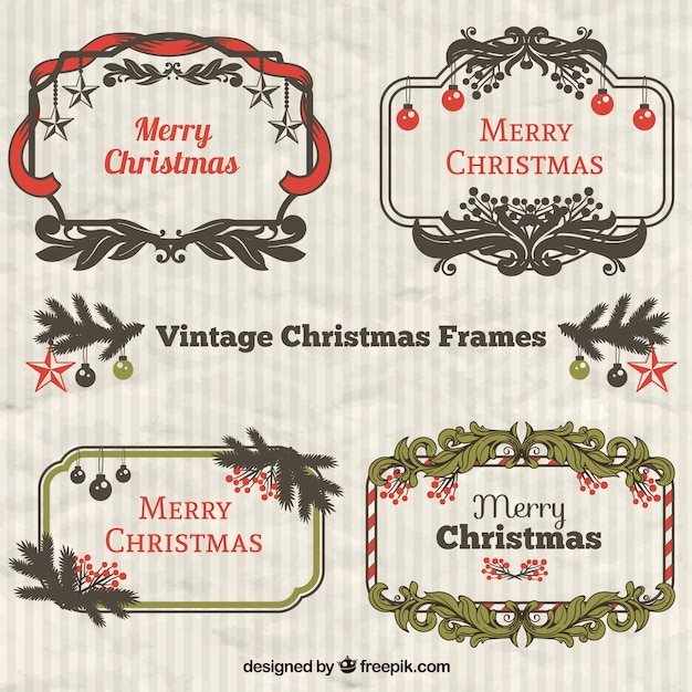 Vector vintage christmas frames