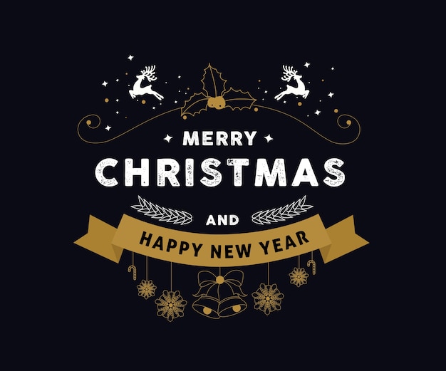 Vector vintage christmas greetings