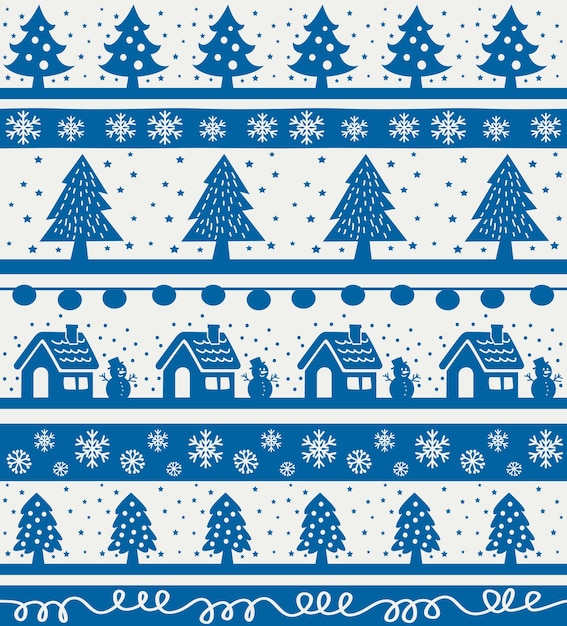 vintage christmas holiday seamless background with tree
