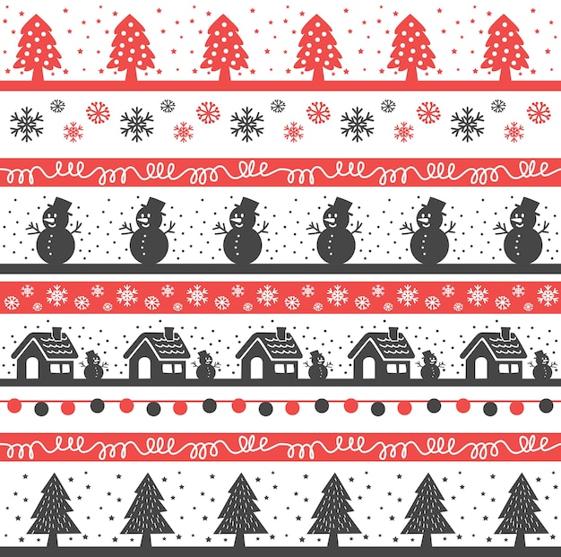vintage christmas holiday seamless background with tree