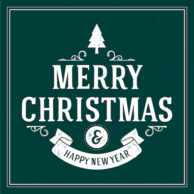 Vector vintage christmas lettering with happy new year message