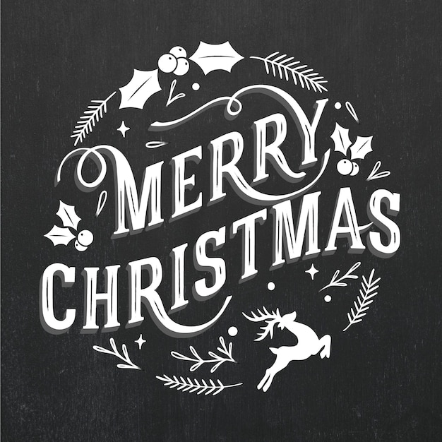 Vector vintage christmas lettering