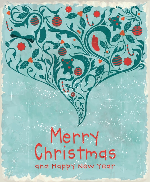 Vector vintage christmas poster design