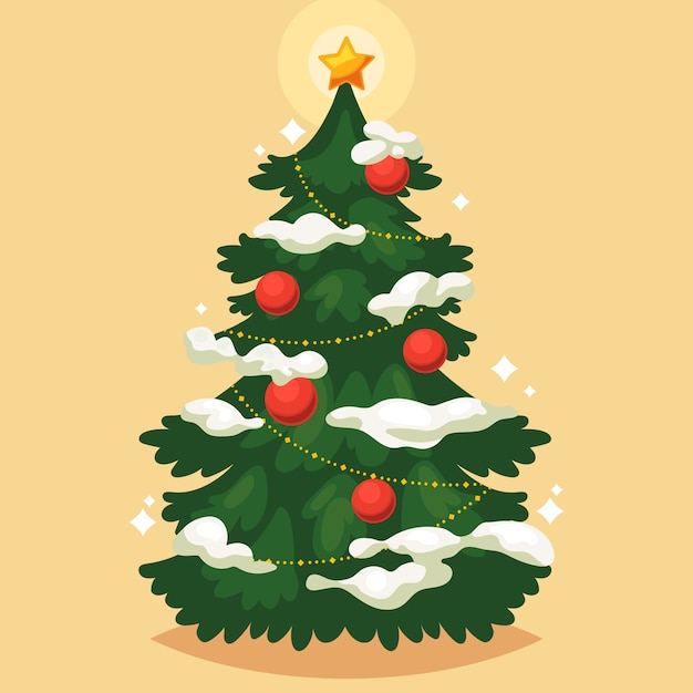 Vector vintage christmas tree