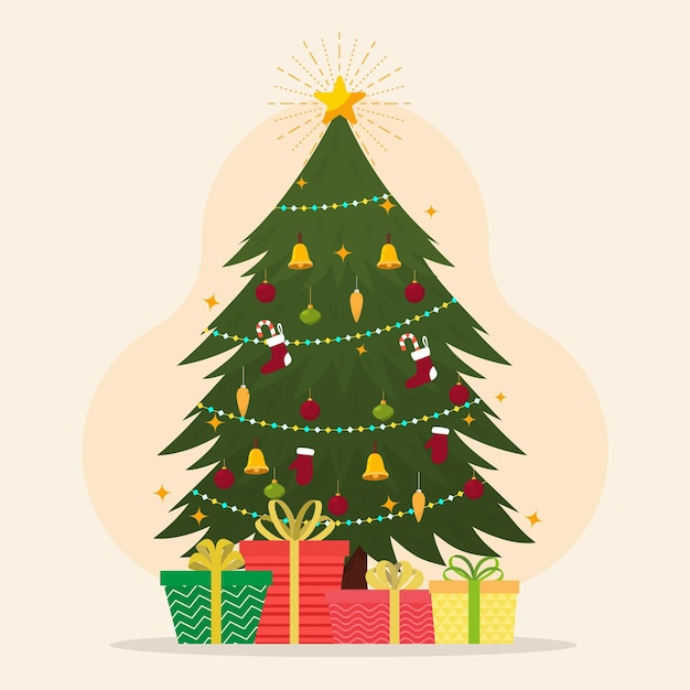 Vector vintage christmas tree