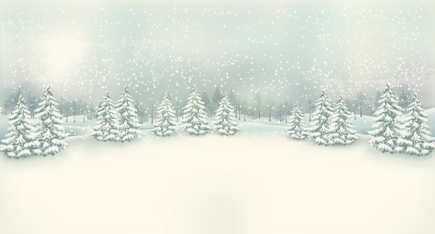 Vintage Christmas winterlandschap achtergrond.