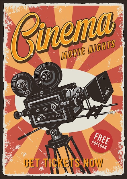 Vector vintage cinema posters a retro collection