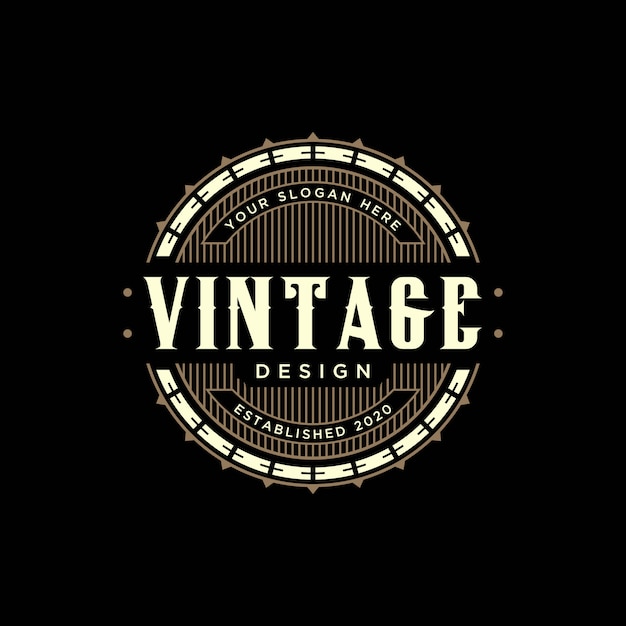 Modello premium di design vintage cerchio elegante logo