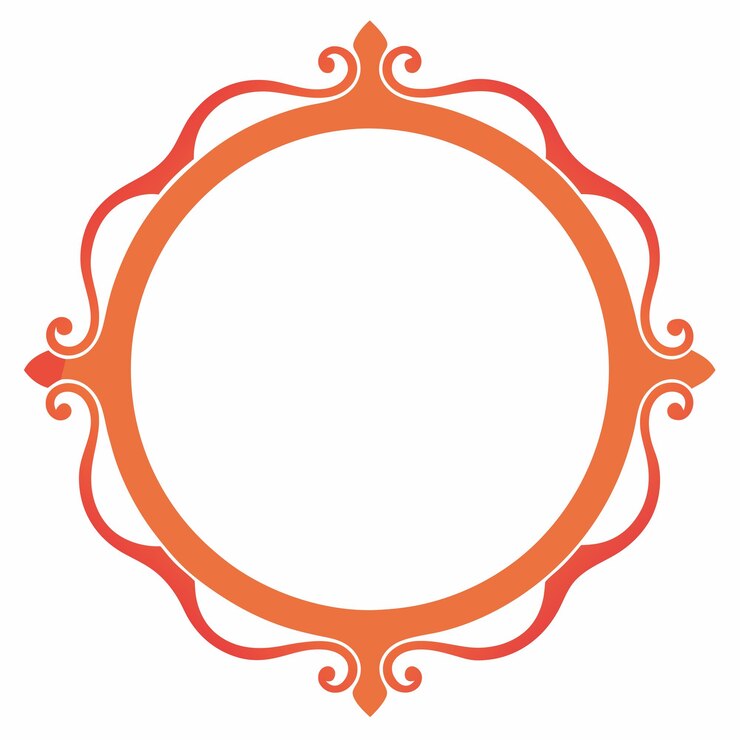 Vector vintage circle frame with soft curves vector art and illustration