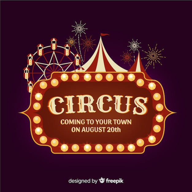 Vector vintage circus licht teken achtergrond