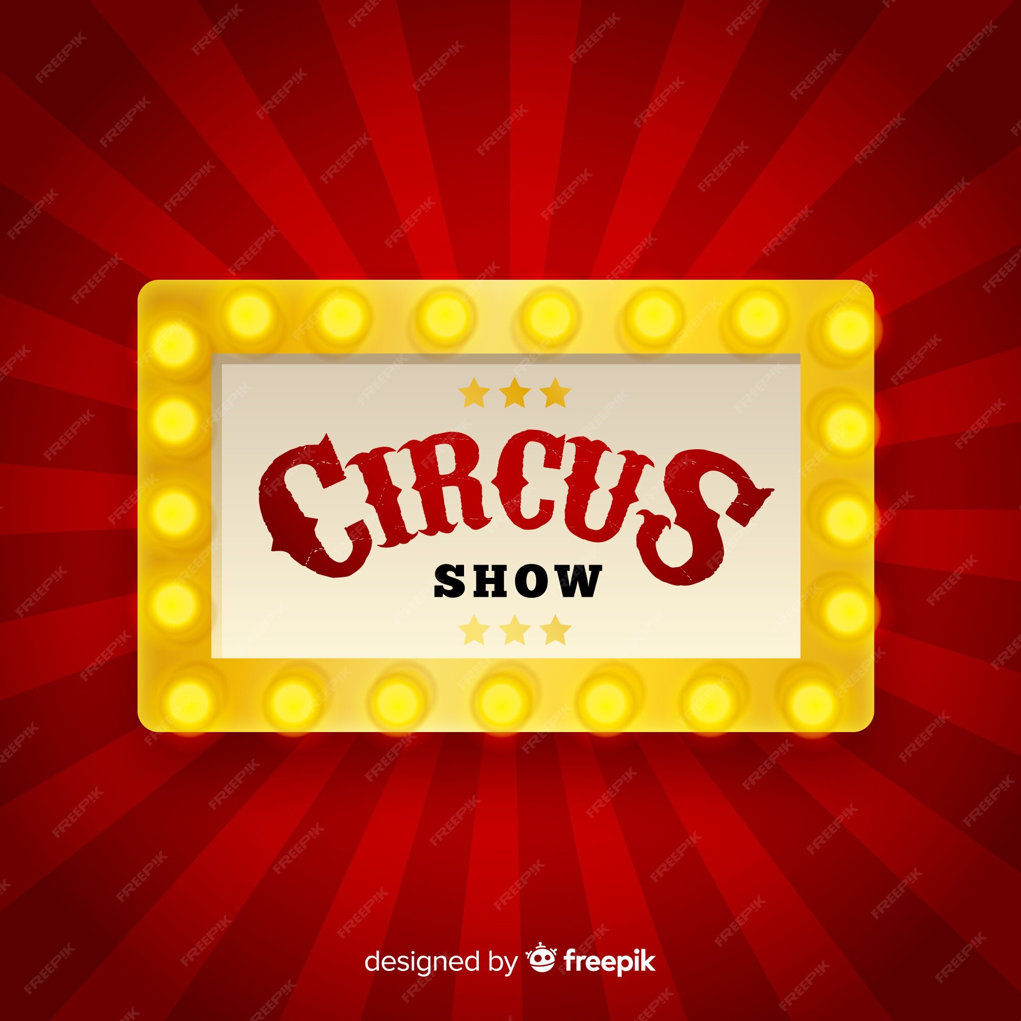 Premium Vector | Vintage circus light sign background
