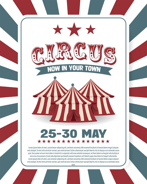 Vettore vintage circus poster with big topillustration of retro and vintage circus poster background