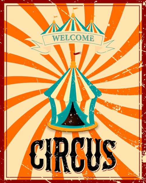 Vintage circus spandoek Vintage circus spandoek Met de afbeelding van een circustent