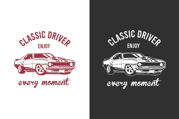 Vintage Clasic Car Tshirt Design Vector Graphics Muscle Classic old Car t shirt