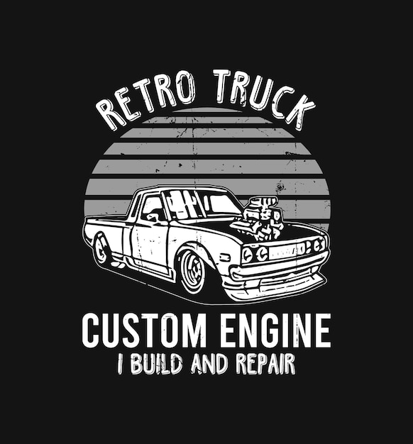 Vintage Clasic Car Tshirt Design Vector Graphics Muscle Classic old Car t shirt