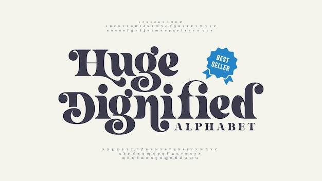 Vector vintage and classic alphabet font set design vector illustration typeface decorative serif fonts