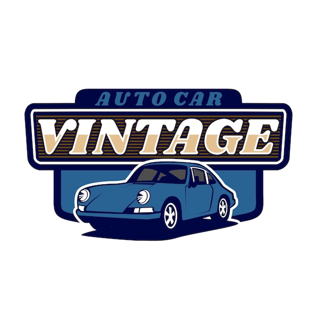 Vintage classic car badge logo template