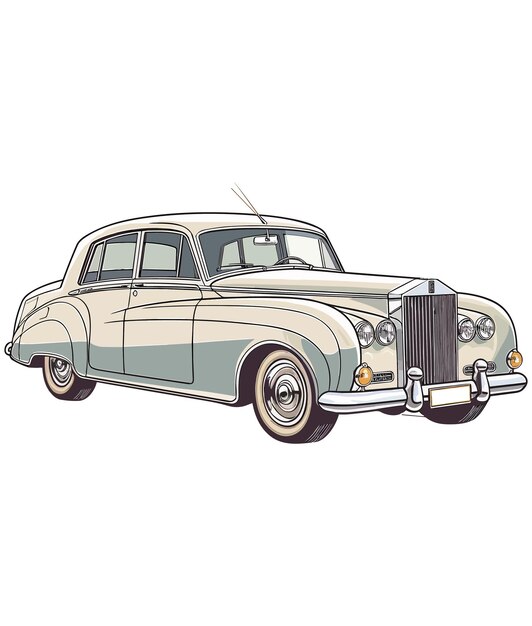 Вектор Иллюстрация старинного классического автомобиля классическая автомобильная иллюстрация на белом фоне