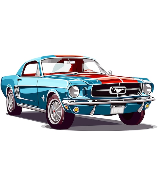 Vector vintage classic car illustration vintage classic car on white background