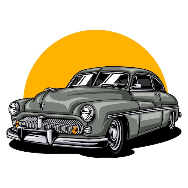 Vintage classic car illustration