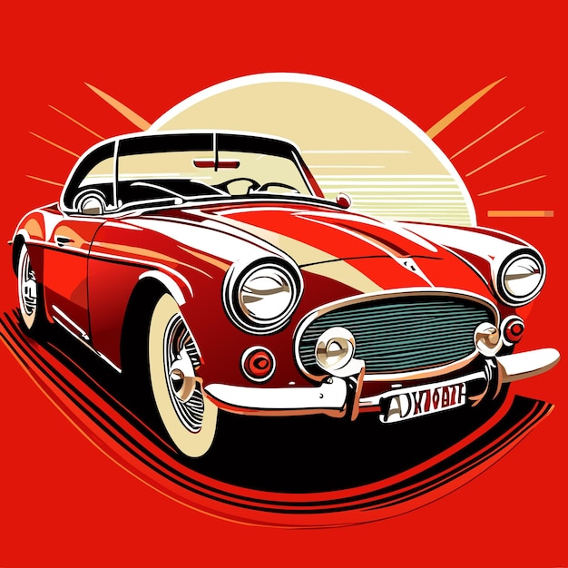 Vector vintage classic car illustration