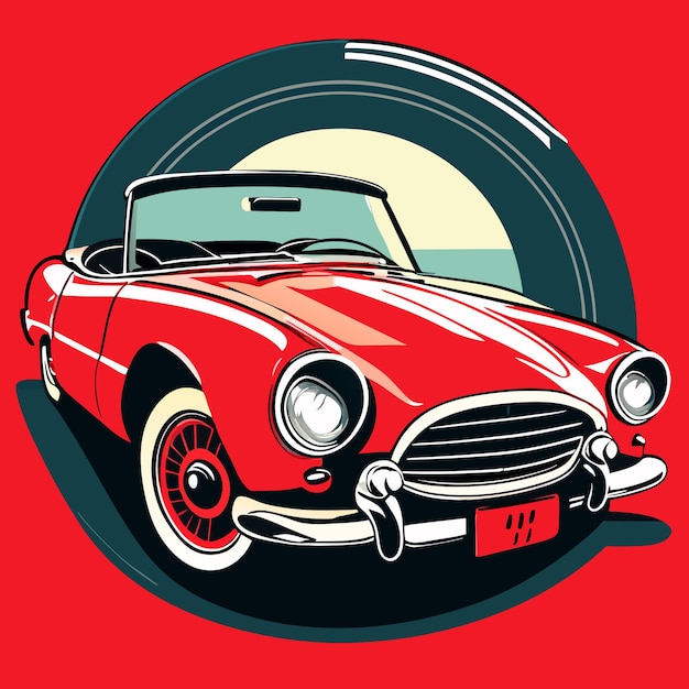 Vintage classic car illustration