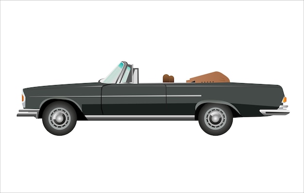 Vector vintage classic car vector illustration isolated on a white background