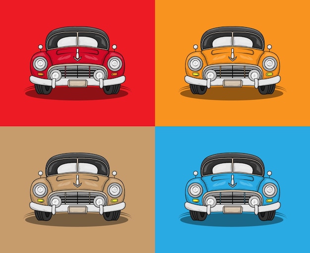 Vintage classic car vector illustration