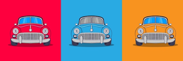 Vintage classic car vector illustration