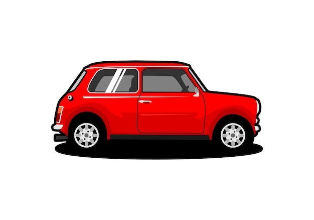 Vector vintage classic mini car vector illustration