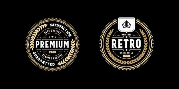 Vintage classic premium retro design vector