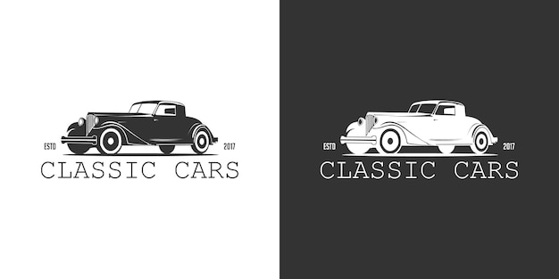 Ispirazione per il design del logo dell'auto retrò classica vintage