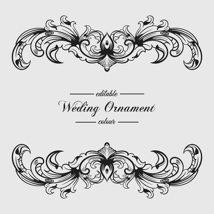 Vector vintage classic style engraved ornament color editable