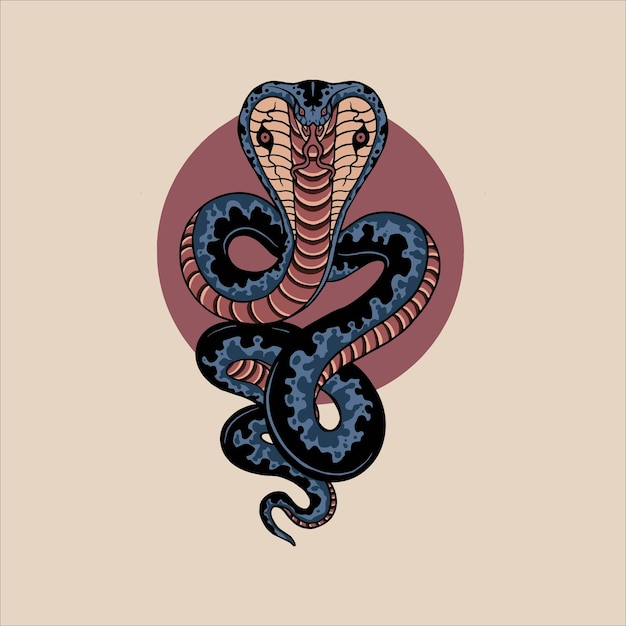 vintage cobra tattoo vector design