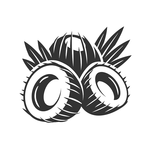 Vector vintage coconut icon