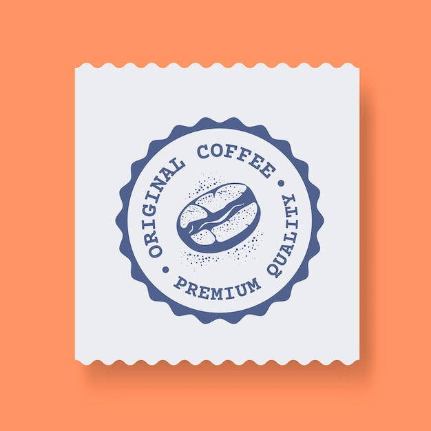 Vector vintage coffee bean label retro package stamp vector illustration