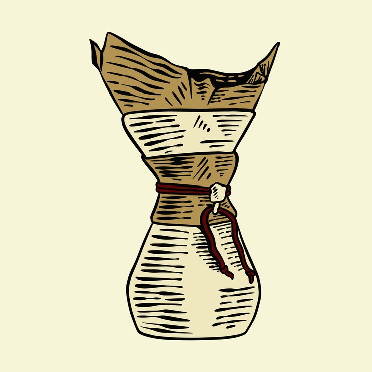 Vector vintage coffee filter illustration