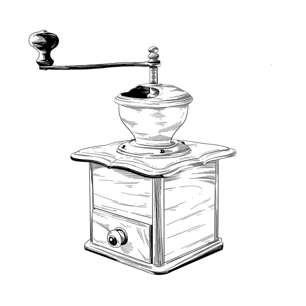 Vector vintage coffee grinder illustration