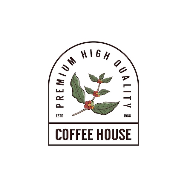 Шаблон дизайна логотипа винтажный кофе