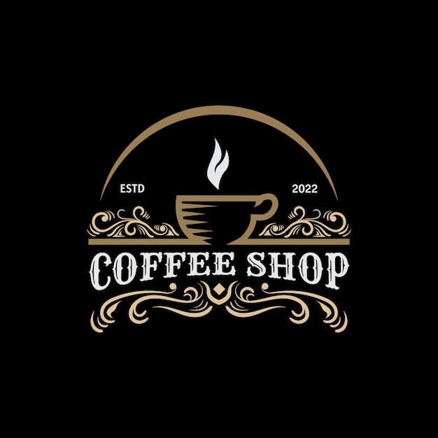 vintage coffee shop design logo template