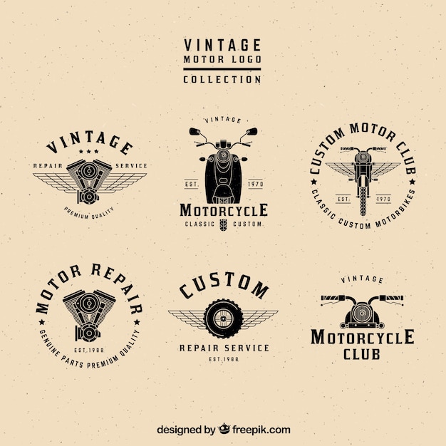 Vintage collectie motor logos