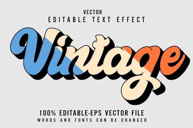 Vintage color editable text effect