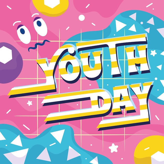 Vintage colored Youth day template Vector illustration