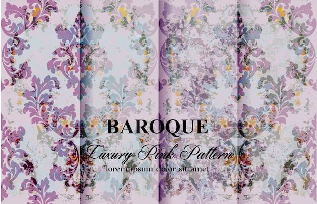 Vintage colorful floral baroque pattern collection