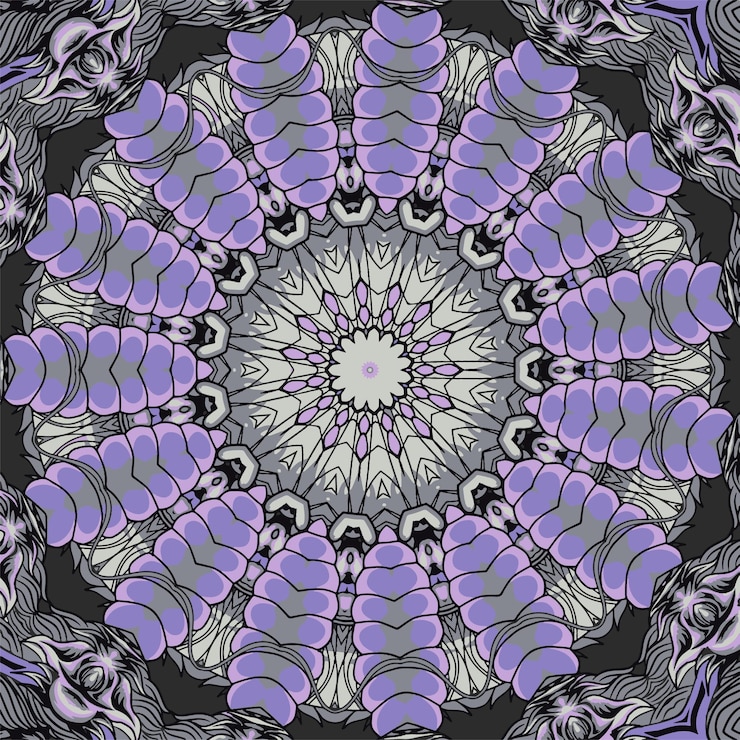 Vector vintage colorful mandala with floral ornament
