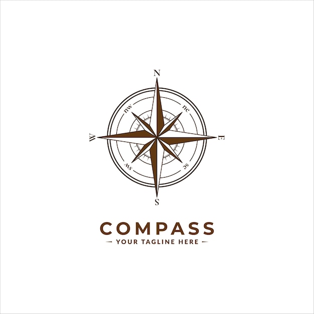 Vintage compass logo icon symbol